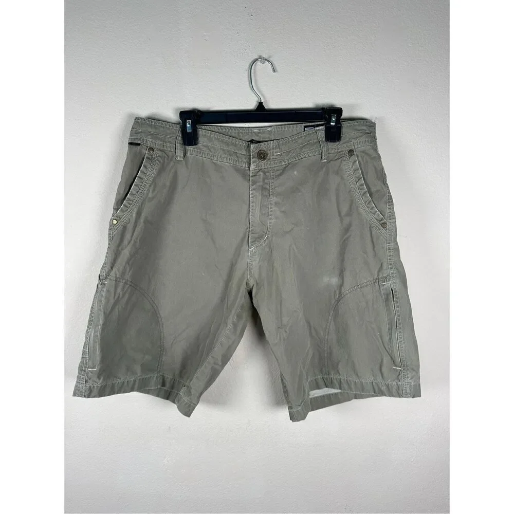 Kuhl Shorts Size 36 Grey Green Cotton Blend Ramblr Cargo Outdoors Utility Work